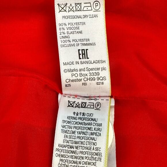 Marks and Spencer Duster Coat Chili Red Long Sleeves Button Closure | Size US14 - Picture 12 of 13